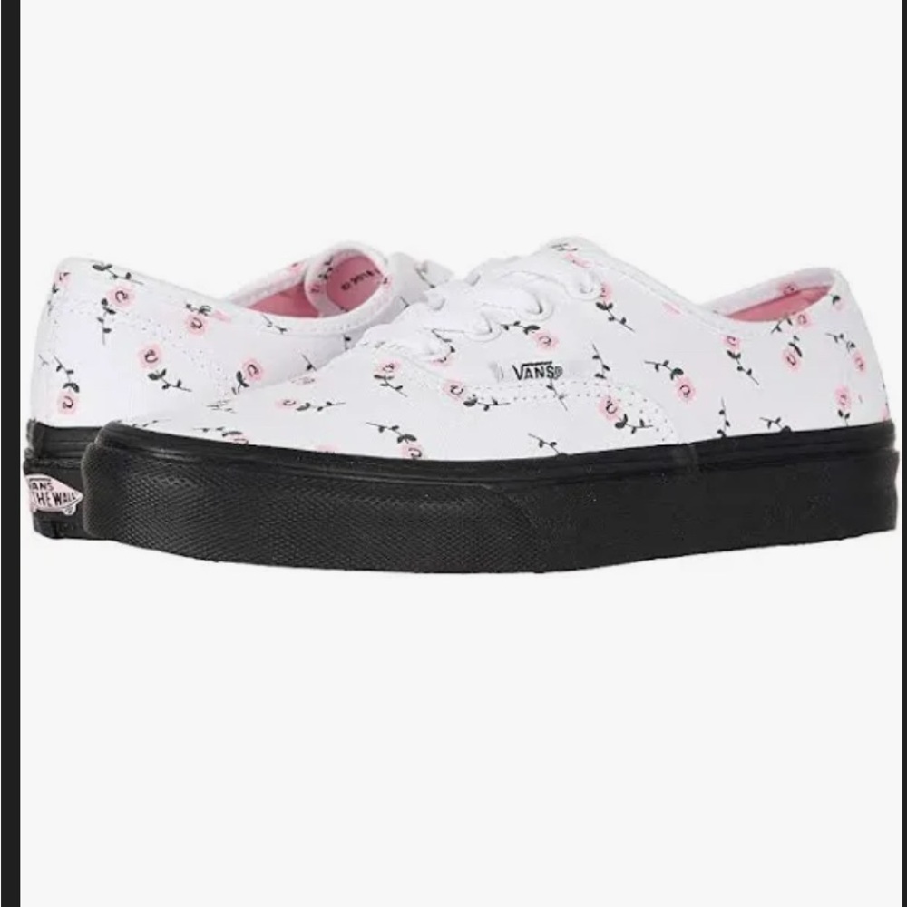 VANS Lazy Oaf  White Sneakers with Pink Floral Design